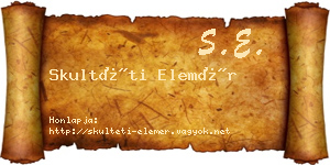 Skultéti Elemér névjegykártya